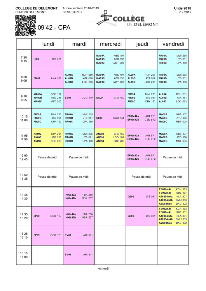 Horaire