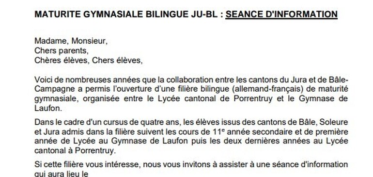 Maturité gymnasiale bilingue JU-BL